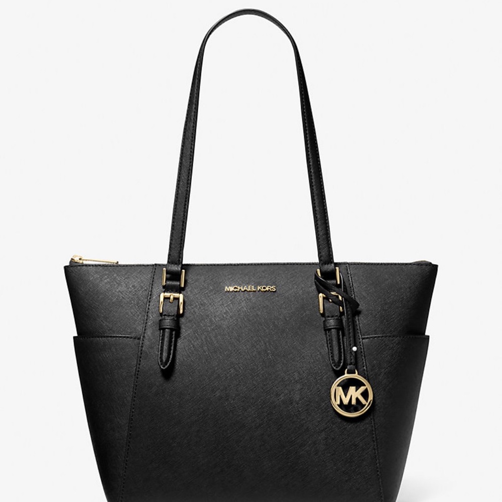 Michael Kors Black Tote with Gold Details